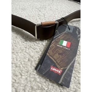 Women's Levi's brown leather Belt sliver buckle Size L